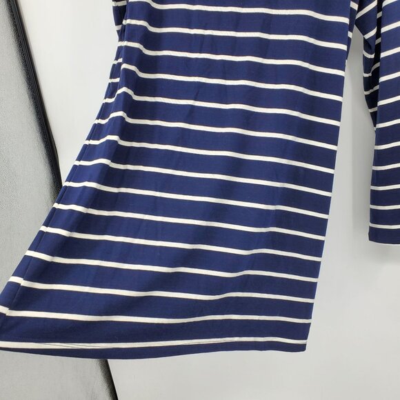Reformation Junia Knit Dress Navy and White Striped Short Breton Boat Neck Small - Picture 7 of 9